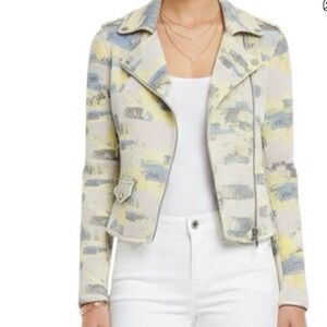 Armani Exchange Printed Cropped Moto Jacket